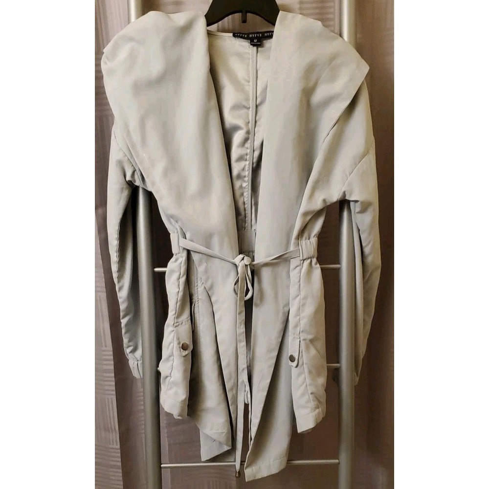 HYFVE Anthropologie Womens Jacket Medium Blue/Gray Hood Pockets